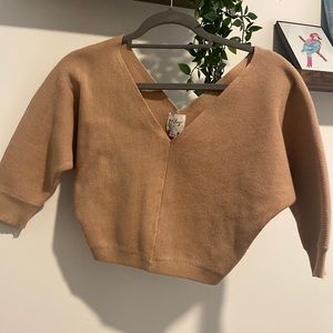 Princess Polly Light Pink Drop Shoulder Cropped Sweater